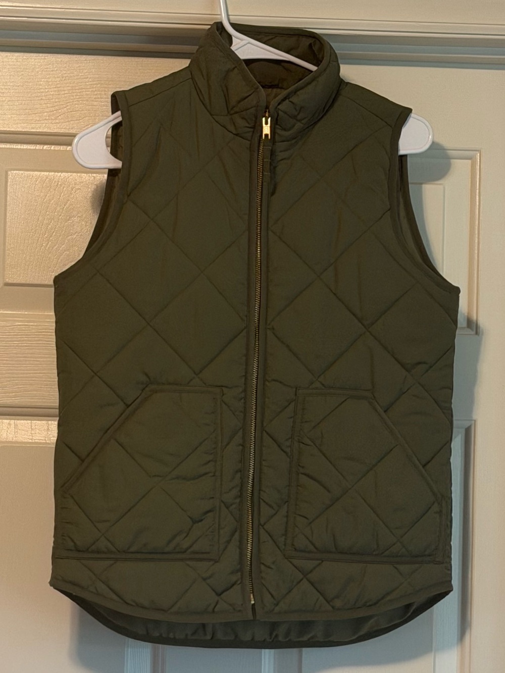 J. Crew Olive Green Quilted Puffer Vest